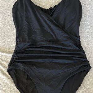 Elegant Black Women's One-Piece Swimsuit